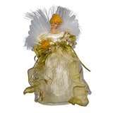 Kurt S. Adler CUL Fiber Optic LED Angel Christmas Treetop Figurine, 12-Inch, Ivory and Gold