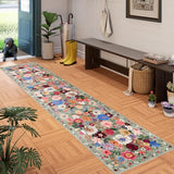 Floral Hallway Runner 2x10 Green Carpet Kitchen Rug