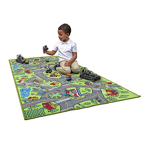 Kids Rug Carpet Playmat City Life Learn Have Fun Safe, Children's Educational, Road Traffic System, Multi Color Activity Centerpiece Play Mat! for Playing with Cars for Bedroom Playroom