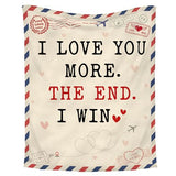 WRAPIX Anniversary Couple Gifts for Men Women - I Love You More Soft Fleece Throw Blanket 50x60 in - Anniversary Wedding Gifts for Him Her, Birthday Romantic Gift for Girlfriend Boyfriend Wife Husband