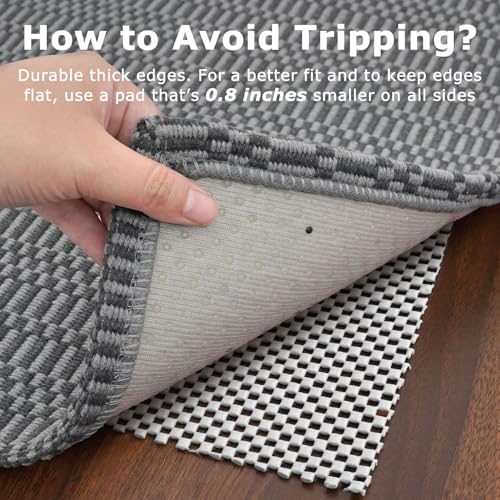 KOZYFLY 2x3 Washable Entryway Rug, Non Slip Woven Indoor Door Mat, Grey