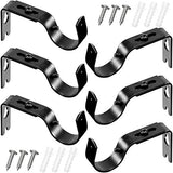 6 Pieces Curtain Rod Brackets General Adjustable Curtain Rod Holder Wall Bracket Hooks Outside Mounted Blinds Curtain Rod Bracket with Screws for 1 Inch Diameter Curtain Rod (Black)