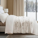EVERGRACEHOME Ultra Soft Luxury Fluffy Mink Faux Fur Throw Blanket, Thick Warm Fall Winter Blankets for Bed, Couch, Cozy Plush Reversible Blanket for Chair, Sofa (Tipped Champagne Ivory, 60"x80")