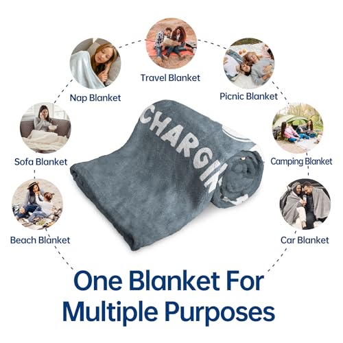 Funny Gifts for Grandpa, Grandpa is Charging Sloth Blanket, Grandpas Birthday Gift, Grandpas Gifts from Grandkids for Fathers Day Christmas, Soft Sloth Blanket for Grandfather 60" x 50"