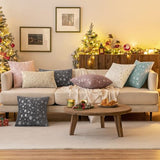 MIULEE Christmas Decorations Pillow Covers 16x16 Aqua Silver Snowflake