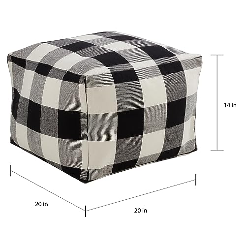 SARO LIFESTYLE Buffalo Plaid Pouf