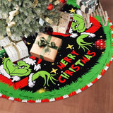 Christmas Tree Skirt Christmas Decorations Soft Red Green Christmas Decor Mat for Xmas Holiday Decorations 48"