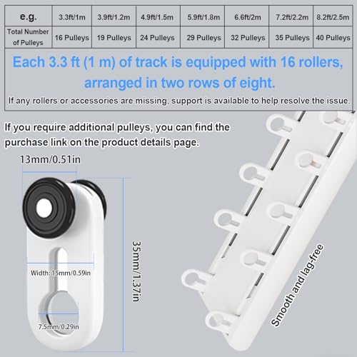 Double Row Curtain Track Ceiling Mounted, Silent Heavy Duty Curtain Track System, Sliding Rails for Curtains, Room Divider for Bedroom Living Room Hospital (Track Ships in Sections with Connectors)