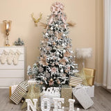 Wironlst Christmas Ball Ornaments Shatterproof Clear Large Plastic Hanging Ball Decorative Baubles Set with Stuffed Delicate Decorations (Multi-Size, Champagne)