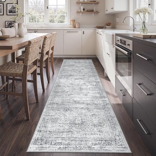 2x7 Runner Rug Non Slip,Washable Hallway Runner Rug,Grey