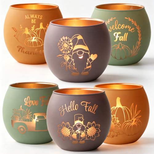 SHMILMH Candle Holders for Fall Table Decor Centerpiece Decorations 12 PCS