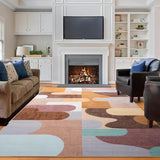 Living Room Rug 5x8 Brown Area Rug Machine Washable Rug Non Slip Indoor Large Rugs for Bedroom, Classroom, College Dorm, Farmhouse, Dining Room, Kids Playroom