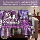 Best Friend Blanket Gifts, Best Friend Birthday Gifts for Women - Friendship Gift to My Best Friends, Bestie, BBF, Soul Sister, Long Distance Blanket Present 50x60in