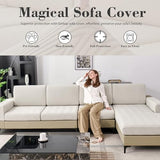 Couch Cushion Covers for Sectional Sofa, Wear Resistant Stretch Sofa Slipcovers for Sofa Universal Cushion Protector Washable Elastic Thick Seat Cover for Pets (Light Gray, 1 Back Cover)