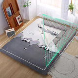 EFELIM Cotton Futon Mattress Cover King Queen Full Size, L Shape Zipper Japanese Floor Mattress Futon Cover RV Mattress Futon Slipcovers (Deer,Queen:150x200cm/59x78in)