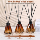 8 Pcs Sizes Reed Diffuser Set with 40 Sticks, Brown Fragrance Glass Diffuser Bottles with Lids for Home Oil Fragrance Decoration Girl Women Gift (60ML)