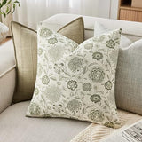 Botanical Throw Pillow Covers Set of 2, 16x16 Inch Moss