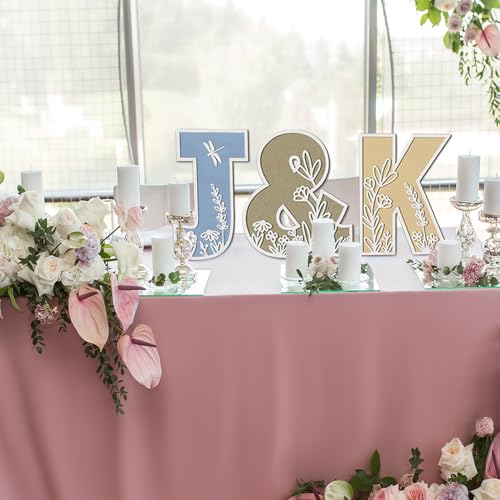 Layered 12 Inch Large Wooden Letters for Wall Decor, Flowered Paintable Wooden Nursery Letters for Crafts Wood Alphabet Letter E for Birthday Boho Nursery Name Sign Wedding Home Decoration