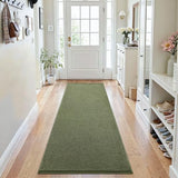 ISEAU 2x8 Soft Runner Rug for Hallway, Washable and Non-Slip, Green