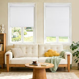 Grandekor Motorized Blinds with Remote Control, Blackout Roller Shade Electric Shades Cordless Smart Blinds for Bedroom Living Room Office,White,W34.5xH72