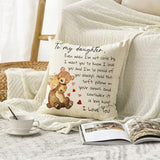 AVOIN colorlife to My Daughter Throw Pillow Cover, 18 x 18 Inch Christmas Daughter Gift Lady Girls Birthday Cushion Case from Mum Dad