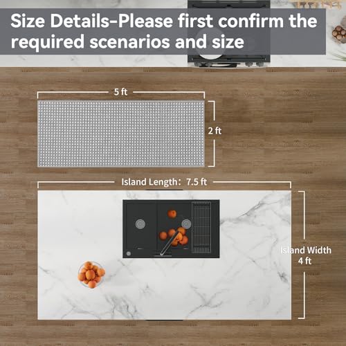 Hallway Runner Rug Woven Washable Long Kitchen Runner Gray 2x5 ft