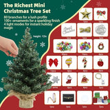 iLAND Mini Christmas Tree Tabletop Small Christmas Tree 12 inch Cute Xmas Table Decoration for Office Desk Shelf Dorm Party Tiny Table Top Décor Miniature 1/6 Scale Elf Accessories Shining Xmas Gift