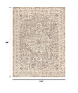 Pauwer 9x12 Area Rugs for Living Room, Non Slip Washable Rug, Beige Brown