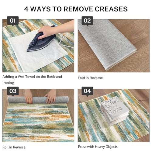 Abstract Washable 2x6 Runner Rug Non Slip Runners for Hallway