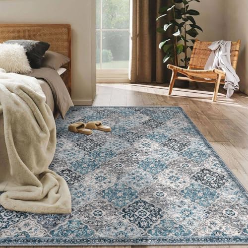 8x10 Washable Area Rug, Non Slip Large Rug for Bedroom Living Room