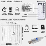 Fairy Curtain Lights for Bedroom, 9.8x9.8 Ft Fairy Lights Curtain with Remote, 300 LED String Light 8 Flashing Modes USB Plug in for Dorm Backdrop Window Wall Indoor Outdoor (Warm White)