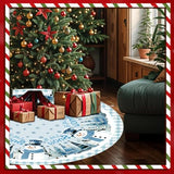 Snowman Christmas Tree Skirt 36 Inch - Snowman Tree Skirts Christmas Trees Decorations Indoor Winter Xmas Decorations for Home Party Holiday Decor