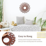 ADDMES 11.8 Inch Sun Wall Art Decor, Wooden Sun Wall Hanging Sculpture, Hollowed-out Mandala Hanging Sign for Indoor Outdoor Home Garden