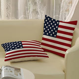 4th of July Pillow Covers 18x18 Independence Day Memorial Day Outdoor Decor Throw Pillows for Couch American Flag Patriotic Star and Stripes Pillowcase Decorative Cushion Case for Sofa Set of 2