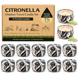 Citronella Candles Outdoor, 12 Pack Natural Soy Wax Citronella Candles, 300 Hours Long-Lasting Burn Citronellas Candle for Backyard, Garden, Patio and Camping