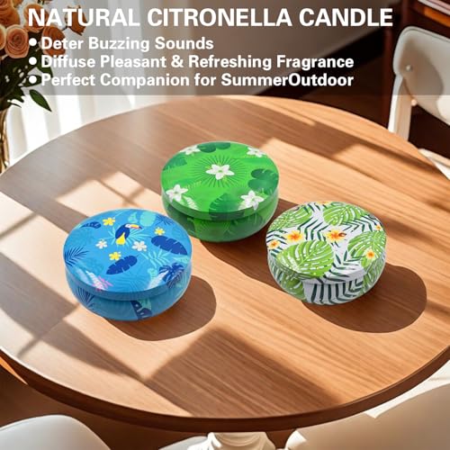 Citronella Candles Outdoor, 12 oz Large Citronella Candles for Patio 3 Pack, 240-Hour Total Burn Time, Natural Soy Wax Outdoor Candle for Backyard, Deck, Garden, Camping, Summer Parties