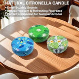 Citronella Candles Outdoor, 12 oz Large Citronella Candles for Patio 3 Pack, 240-Hour Total Burn Time, Natural Soy Wax Outdoor Candle for Backyard, Deck, Garden, Camping, Summer Parties