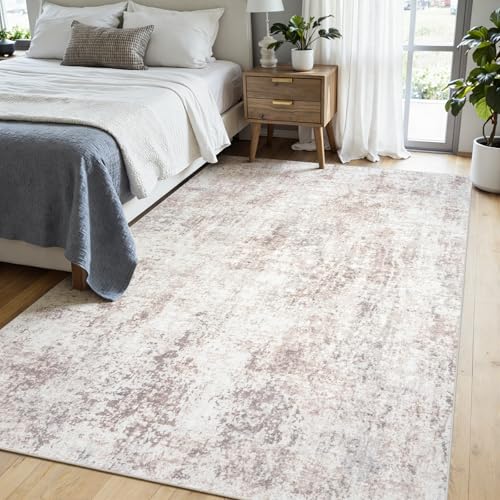 6x9 Area Rugs for Living Room Large Washable Abstract Rug Beige Grey