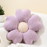 Flower Throw Pillow, Cute Daisy Floor Seat Cushion, Aesthetic Fun Decorative Pillows for Bed Sofa Couch(Purple,19.7Inch)