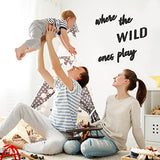 Xylolfsty Playroom Wall Decor, Where The Wild Ones Play Sign - Wooden Wall Art for Boys & Girls Toy Room, Toddler Nursery, Bedroom - 8 pcs