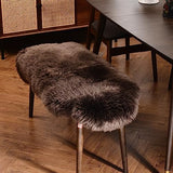 LLB Genuine Sheepskin Area Rug Wool Rug Fur Carpet Fluffy Shaggy Fur Rug for Living Room Kids Bedroom Real Sheepskin Throw Lambskin Rugs Sofa Chair Seat Covers (Chocolate Brown, 2 x 3 ft Sheepskin)