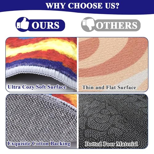 Carpet Circles Kids Rug 16Inch Rainbow Crazy Carpet Circle Seats Preschool Classroom Accessories 12pcs Round Flexible Seats Group Activity Spots Marker for Classroom Kindergarden Playroom
