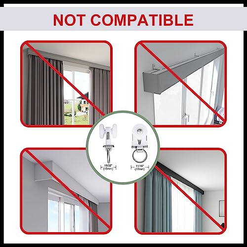 ZSHINE Aluminium Alloy Heavy-duty Curtain Rail Pulleys Runners(20 pcs)