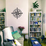 Resama Black Metal Décorative Nautical Compass Wall Decor, Indoor or Outdoor Wall Hanging Art Perfect for Beach
