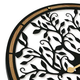Micasso Farmhouse Large Wall Clock: 24 Inch Rustic Tree of Life Metal with Wood Frame - Battery Operated Wall Clocks for Living Room/Office/Bedroom - Home Decor for Fashion-Conscious