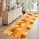 Washable Hallway Runner Rug, Non Slip Kitchen Rugs, Orange 2.7x8 Ft