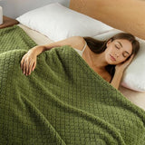 Exclusivo Mezcla Fleece Throw Blanket for Couch and Bed,Extra Soft Warm Decorative Fuzzy Throws for Women,Lightweight Cozy Blankets Size 50x60 Inches, Olive Green