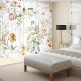 Floral Sheer Curtains for Living Room 84 inch Length 2 Panels Set Elegant Yellow Flower Spring Printed Window Curtain Chiffon Drapes for Bedroom