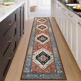 Boho Long Rugs for Hallway, 2.5x12 Carpet Runners for Hallway 12ft Ultra Thin, No Shedding Printed Long Kitchen Stair Runner Rug for Bedroom Bathroom