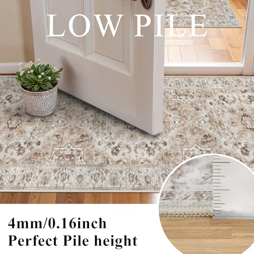 Washable Hallway Runner Rug 3x6: Non Slip Runner Rugs with Rubber Backing